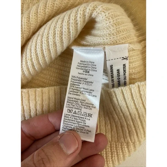 J. Crew Fair Isle Mockneck Pullover‎ Sweater Neutral Cream Tan Wool Blend MED. - Picture 6 of 9